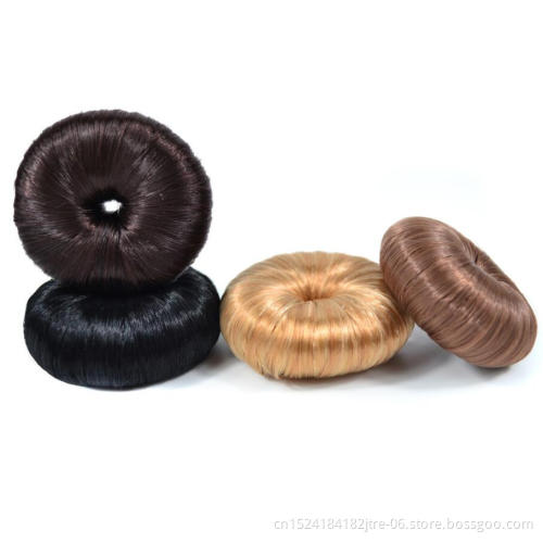 girl donut hair bun piece, perfect small nylon doughnut hair ring bun, grey foam donut round hair bun set